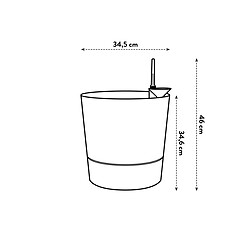 Pot de fleurs rond extérieur/intérieur Ø 35 cm Elho Aqua Care Greensense gris ciment pas cher