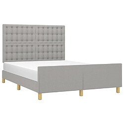 Avis Maison Chic Lit adulte - Cadre Structure de lit avec tête de lit Contemporain Gris clair 140x200 cm -MN42071