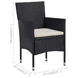 vidaXL Ensemble à dîner de jardin 11 pcs Résine tressée Noir pas cher