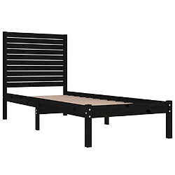 Avis vidaXL Cadre de lit sans matelas noir 75x190 cm bois massif