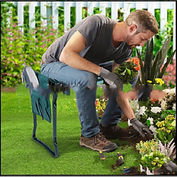 Wewoo Genouillères de jardin avec poignée Tabouret de pliant en acier inoxydable coussins pas cher