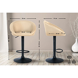 Non Tabouret de bar Davie simili cuir noir