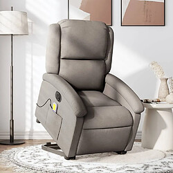 Maison Chic Fauteuil Relax pour salon, Fauteuil inclinable de massage électrique Taupe Tissu -GKD78360