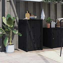 vidaXL Portes de cuisine d'extérieur noir 50x9x82cm bois de pin massif