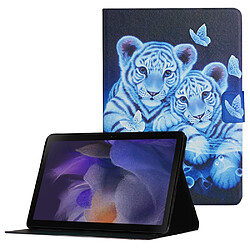 Etui en PU avec support et porte-cartes tigres pour votre Samsung Galaxy Tab A8 (2021) SM-X200/SM-X205