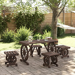 Maison Chic Ensemble de salle à manger de jardin 5 pcs,Table et chaises d'extérieur bois de sapin massif -GKD793862