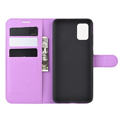 Etui en PU surface de litchi avec support violet pour votre Samsung Galaxy A51 5G SM-A516