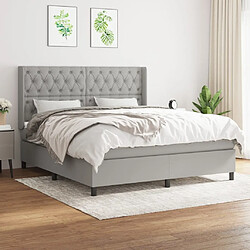 Maison Chic Lit Adulte - Lit simple Lit à sommier tapissier avec matelas moelleux - Meuble de Chambre - Gris clair 160x200cm Tissu -MN79683