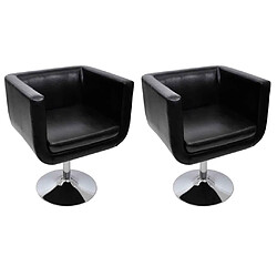 vidaXL Chaise de bar lot de 2 cuir artificiel noir