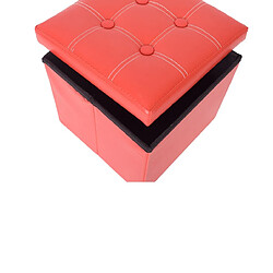 Acheter Mobili Rebecca Tabouret Boîte de Rangement Synthétique Rouge Moderne 30x30x30