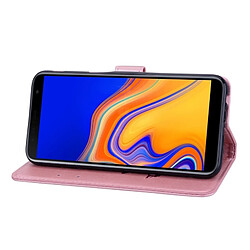 Wewoo Housse Coque Étui en cuir avec rabat horizontal relief Rose pour Samsung Galaxy J6 Plus, support et logements pour cartes porte-monnaie (or rose) pas cher