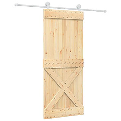 vidaXL Porte coulissante et kit de quincaillerie 85x210 cm pin massif