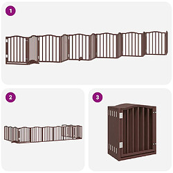 Acheter vidaXL Barrière pour chien porte pliable 12 panneaux bois de peuplier