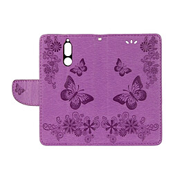 Wewoo Housse Étui Violet pour Huawei Mate 10 Lite Vintage Floral Motif de papillon en relief flip en cuir avec fente carte et titulaire portefeuille lanière pas cher