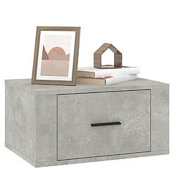 Acheter Maison Chic Lot de 2 Tables de Chevet murales - Tables de Nuit Gris béton 50x36x25 cm