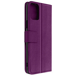 Avizar Housse Oppo A74 5G et A54 5G Aspect Grainé Portefeuille Stand Vidéo Violet