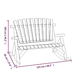 Maison Chic Banc à bascule jardin 2 places | Banc d'extérieur 123x96x102 cm bois massif épicéa -GKD58610 pas cher