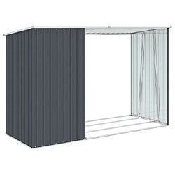 Acheter Helloshop26 Abri à bois de jardin 245 x 98 x 159 cm acier galvanisé anthracite 02_0022396