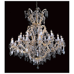 Lumière Chandelier sans abats jours Morina Or cristal en plomb 25 ampoules 120cm