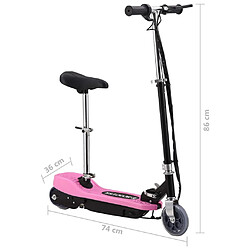 vidaXL Trottinette électrique avec siège 120 W Rose pas cher