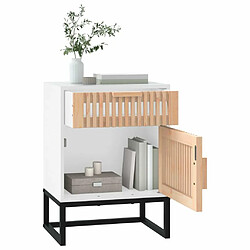 Acheter Maison Chic Table de chevet,Table de Nuit,Meuble de Rangement blanc 40x30x55,5 cm bois d’ingénierie et fer