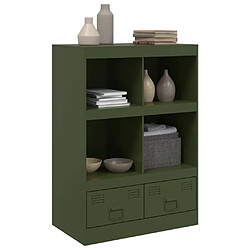 Avis vidaXL Buffet vert olive 67x39x95 cm acier