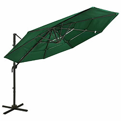 Maison Chic Parasol Jardin | Parasol à 4 niveaux avec mat en aluminium Vert 3x3 m - GKD57720