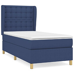 Maison Chic Lit adulte- Lit + matelas,Sommier à lattes de lit avec matelas Bleu 90x190 cm Tissu -GKD95391