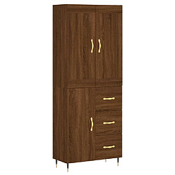 vidaXL Buffet haut Chêne marron 69,5x34x180 cm Bois d'ingénierie