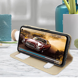 Acheter Avizar Etui Samsung Galaxy S10 Housse Folio Double Fenêtre Fonction Support doré