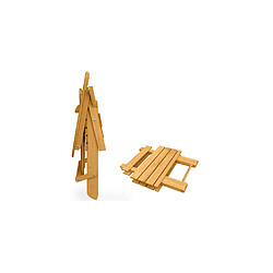 ICONIK INTERIOR Pack Chaise d'extérieur et Table d'extérieur et de jardin - Bois - Alana Bois naturel