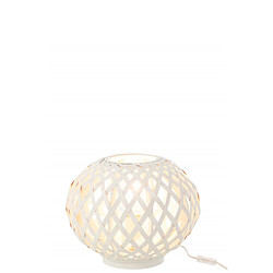 Dansmamaison Lampe De Table Bambou Blanc