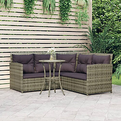 Maison Chic Ensemble de canapés en L 2pcs, Canapé droit pour salon, Sofa Relax avec coussins Gris Résine tressée -GKD234763