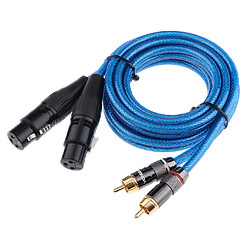 2 XLR femelle à 2 RCA mâle câble audio HIFI pour mélangeur d'amplificateur 150cm