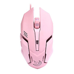 Universal Souris de jeu rose, puce de jeu haut de gamme professionnelle et bouton sensible réglable pour réduire le bruit.