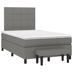 Maison Chic Lit adulte- Lit + matelas,Sommier à lattes de lit avec matelas gris foncé 120x190cm tissu -GKD99640