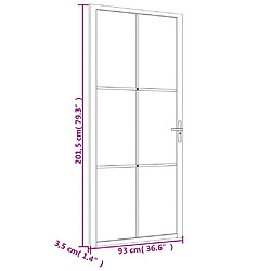 vidaXL Porte intérieure 93x201,5 cm Noir Verre ESG et aluminium pas cher