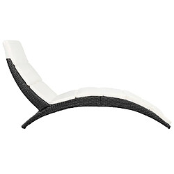 Acheter Maison Chic Chaise longue pliable avec coussin | Bain de soleil Relax | Transat Résine tressée Noir -GKD61252