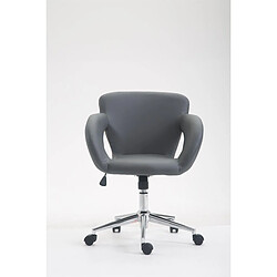 Decoshop26 Fauteuil chaise de bureau en synthétique gris avec accoudoirs hauteur réglable BUR10345