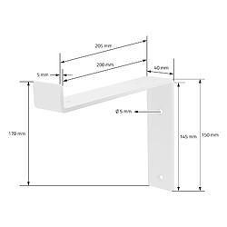 Acheter Lot de 2 Équerres d'Étagère ML-Design 20x4x14.5 cm, en Métal, Blanc, Style Industriel