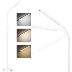 NETTLIFE Lampadaire LED 9 W dimmable Blanc Lampe de lecture sur pied 178cm avec minuterie et fonction mémoire pour salon