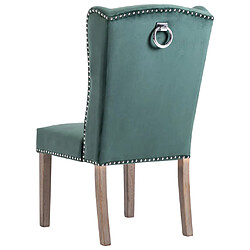 Decoshop26 Lot de 2 chaises de salle à manger cuisine design classique velours vert foncé CDS021087 pas cher