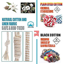 Jouet pour Chien Coton Moelleux Naturel Balle pour Chien Saine Et Sûre Accessoire pour Chien Lot de 6 Jouets pour Chiens (Chiot)