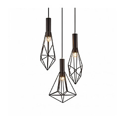 Acheter Luminaire Center Suspension Kristoff Noir 3 ampoules 47cm