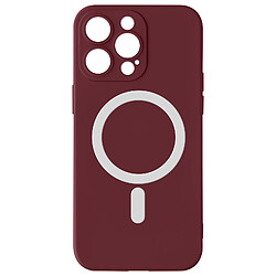 Avizar Coque Magsafe pour iPhone 15 Pro Max Silicone Soft-touch Mag Cover Bordeaux