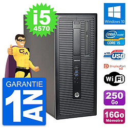 PC Tour HP EliteDesk 800 G1 Intel i5-4570 RAM 16Go Disque 250Go Windows 10 Wifi - Occasion