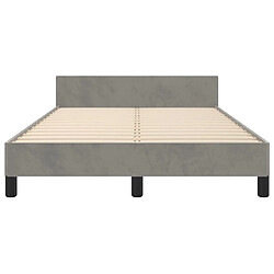 Maison Chic Lit adulte - Cadre Structure de lit avec tête de lit Contemporain Gris clair 120x200 cm -MN72855 pas cher