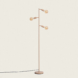 Acheter Ledkia Lampadaire Métal Aratz 3 Spots Camel