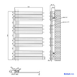 EMKE Radiateur Panneau, Sèche-serviette eau Chaude, Porte-Serviettes Pour Le Chauffage de la Salle de Bain, Chauffe Serviettes à Température Constante, 100x60cm, 670W, Anthracite pas cher