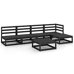 Maison Chic Salon de jardin 6 pcs - Table et chaises d'extérieur - Mobilier/Meubles de jardin Moderne noir bois de pin massif -MN79854